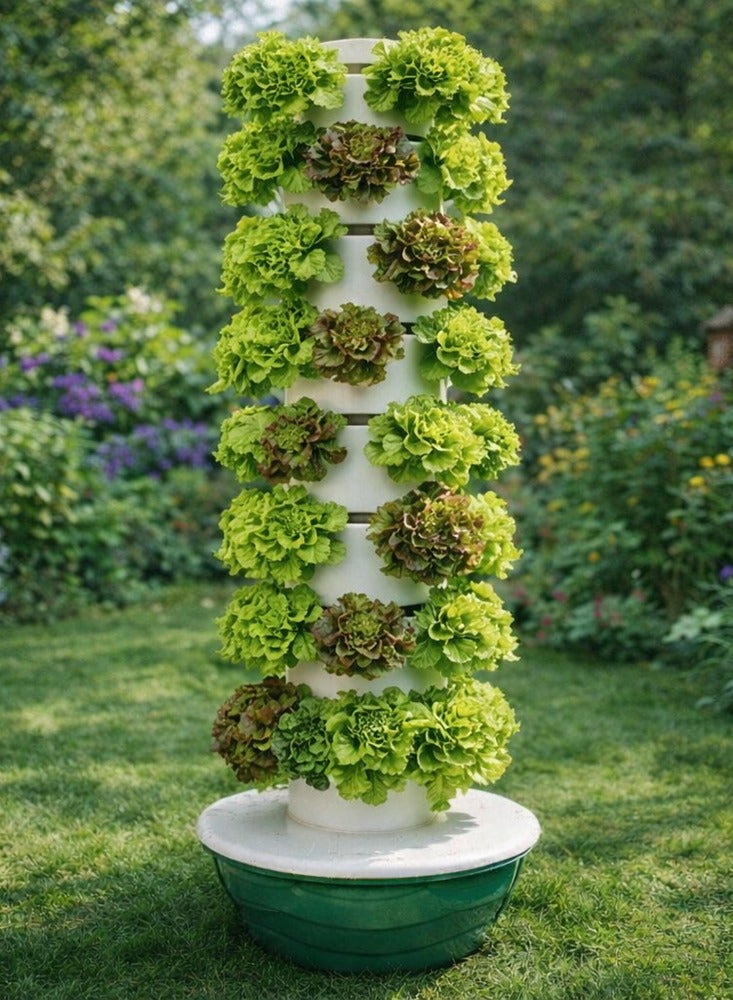 برج نظام زراعة مائية مع 36 وعاءً عموديًا، برج زراعة مائية بتدوير تلقائي للمياه، حديقة للأعشاب والفواكه والخضروات (9 طبقات) - Image 2